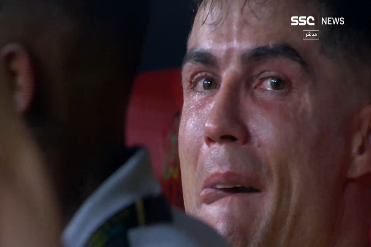 Cristiano Ronaldo in lacrime dopo aver perso la finale