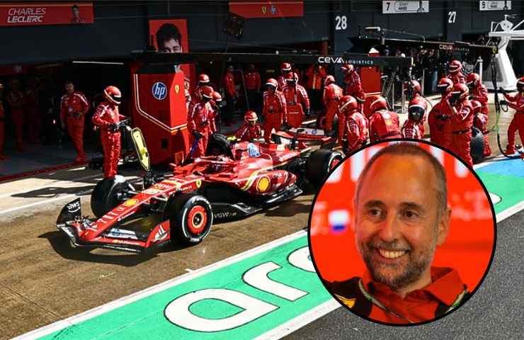 Il box Ferrari durante un Gran Premio