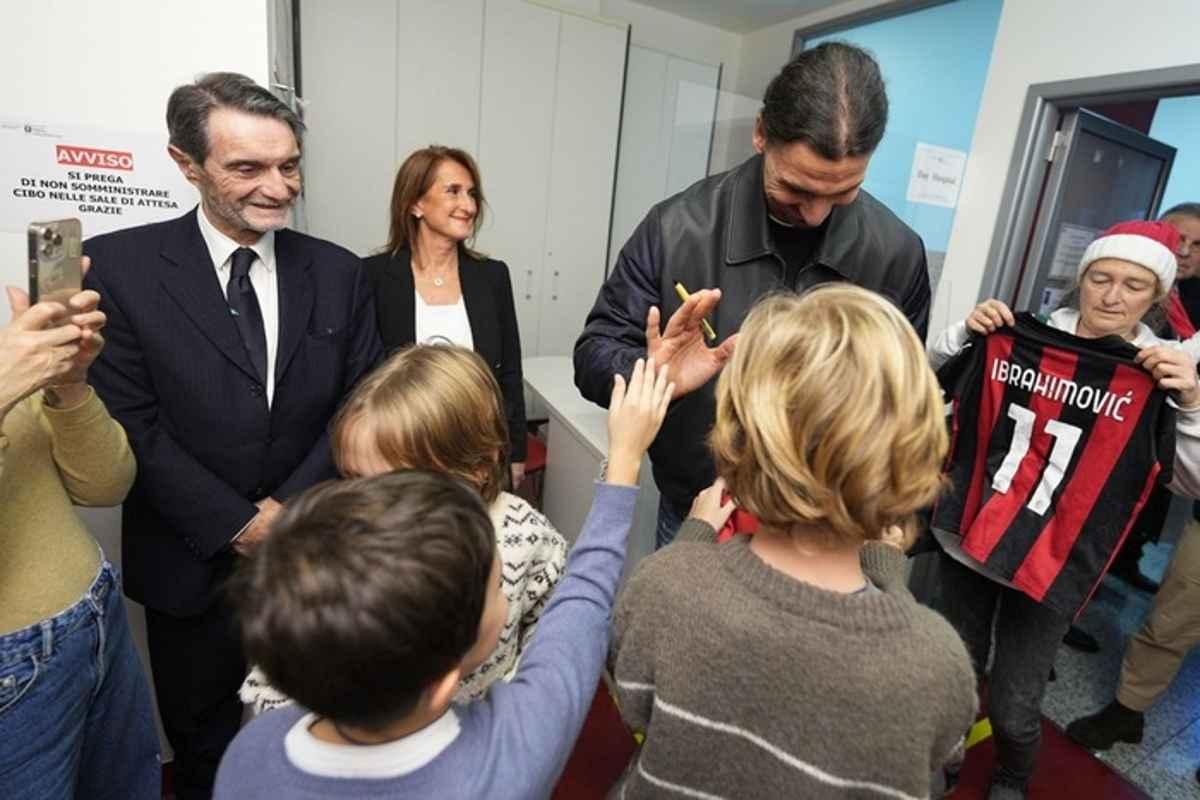 Fontana e ibrahimovic sorprendono i bambini del buzzi con regali speciali